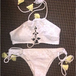 Victoria’s Secret crochet lace white bikini